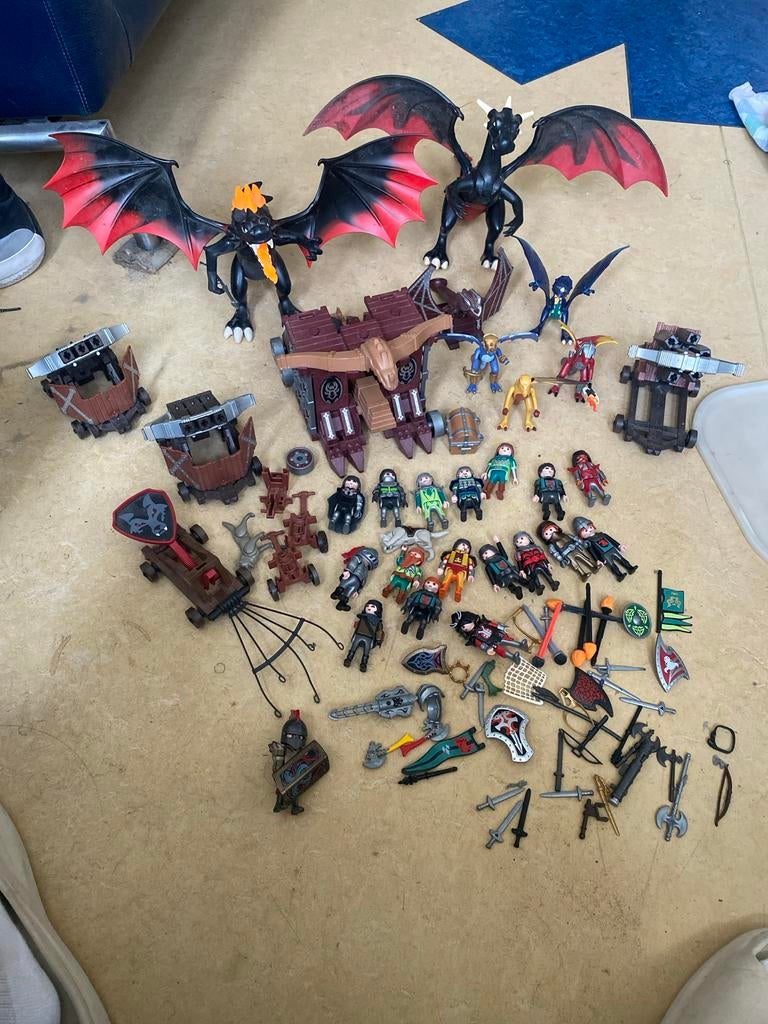 Grote Playmobil Drakenridders Set met Accessoires, Ophalen of Verzenden, Gebruikt