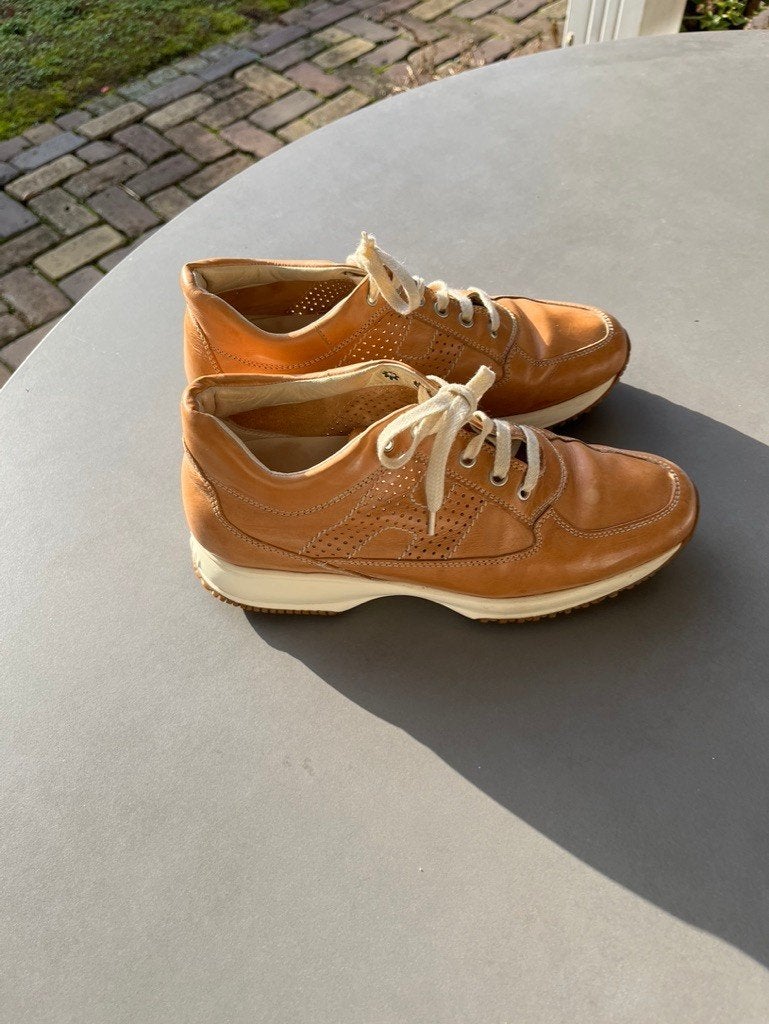 Beige/caramel Hogan Interactive sneakers, maat 38,5, Kleding | Dames, Bruin, Verzenden, Gedragen, Sneakers of Gympen