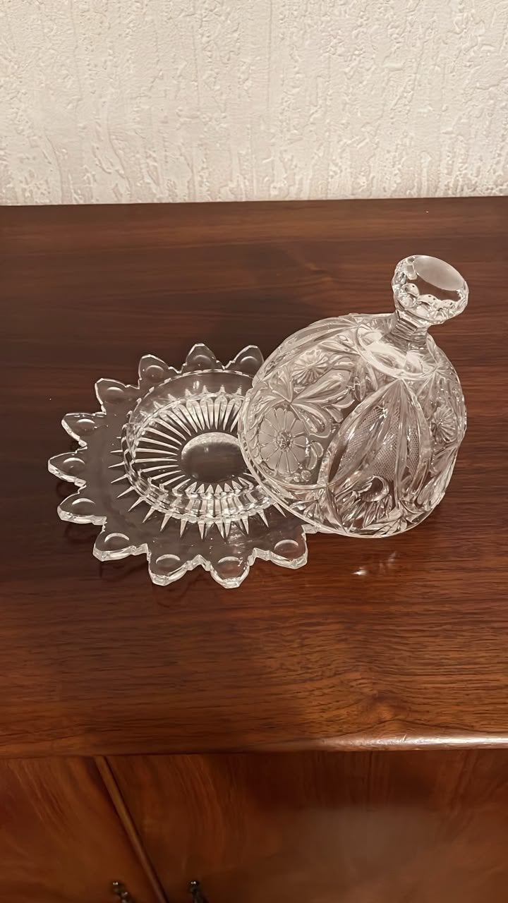 Antieke kristallen botervloot, Antiek en Kunst, Ophalen