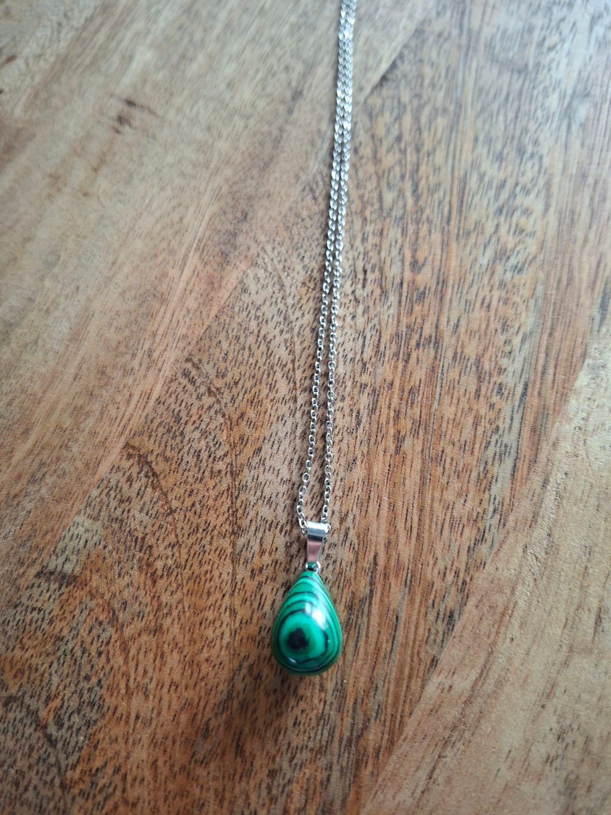 Malachiet hanger + ketting, Ophalen of Verzenden