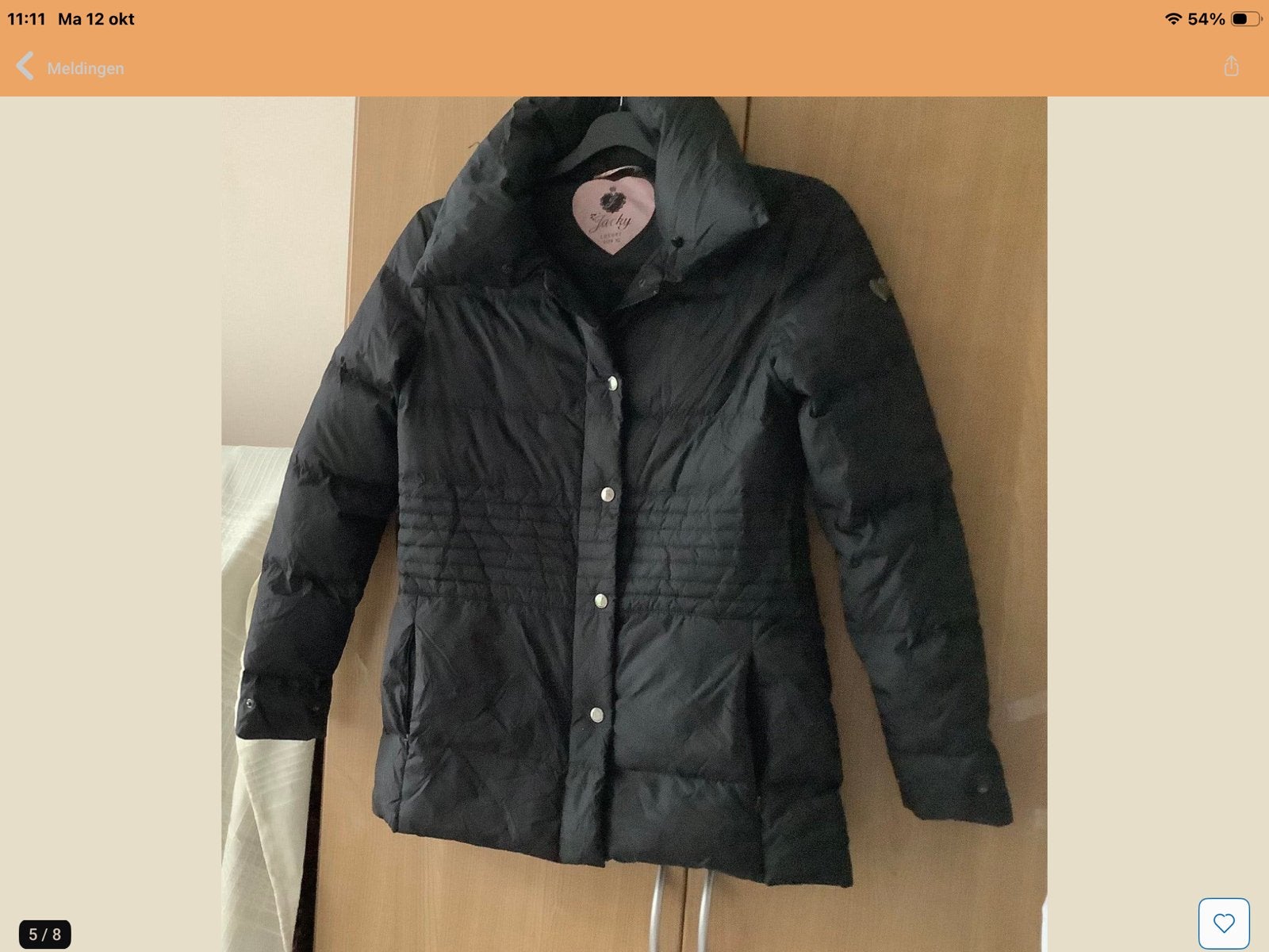 Zwarte Jacky Luxury donsjas - Maat XS., Verzenden, Zo goed als nieuw, Maat 34 (XS) of kleiner, Zwart