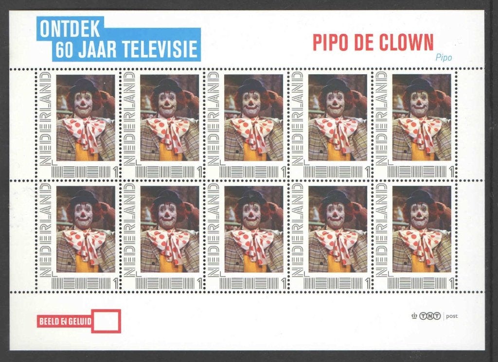 Postzegels Ontdek 60 jaar Televisie: Pipo de Clown, Postzegels en Munten, Postzegels | Nederland, Ophalen of Verzenden, Na 1940