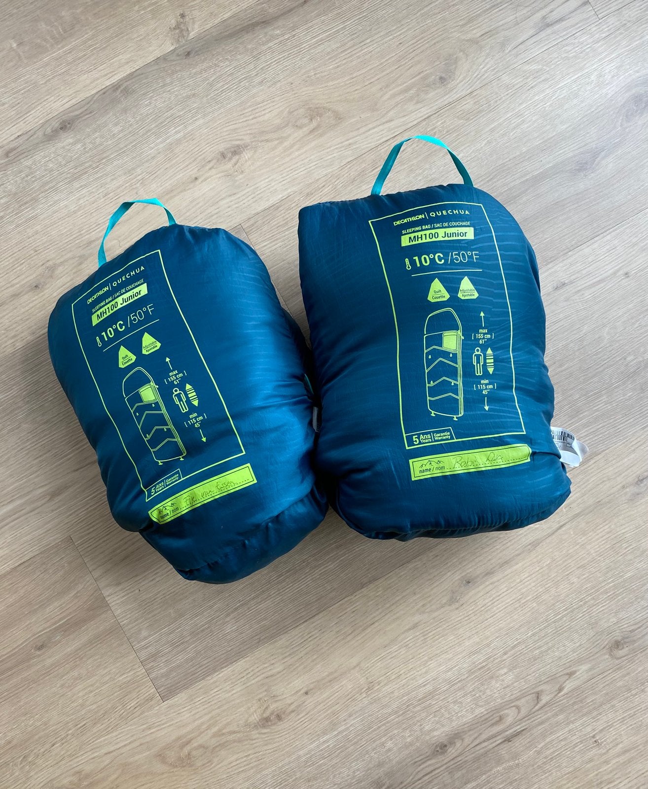 Twee Quecha slaapzakken MH100 junior, Ophalen, Gebruikt
