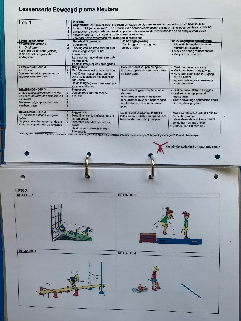 peuter/kleuter gymnastiek lesmap KNGU, Ophalen, Zo goed als nieuw