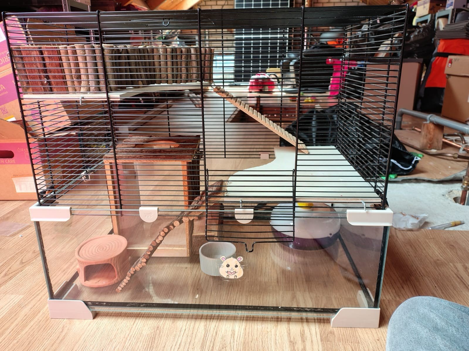 Hamster kooi met veel spulletjes, Kooi, Minder dan 75 cm, Zo goed als nieuw, Hamster