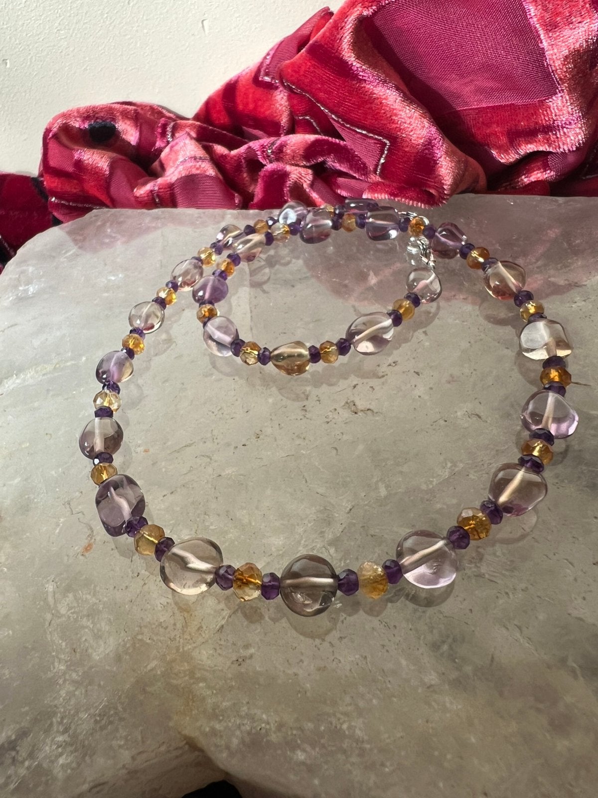 Ametrien amethist citrien geluk vreugde beschermt intuïtie, Sieraden, Tassen en Uiterlijk, Kettingen, Paars, Nieuw, Verstelbaar