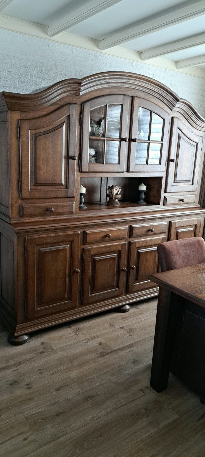 Massief eiken kast, Huis en Inrichting, Kasten | Buffetkasten, Ophalen, 25 tot 50 cm