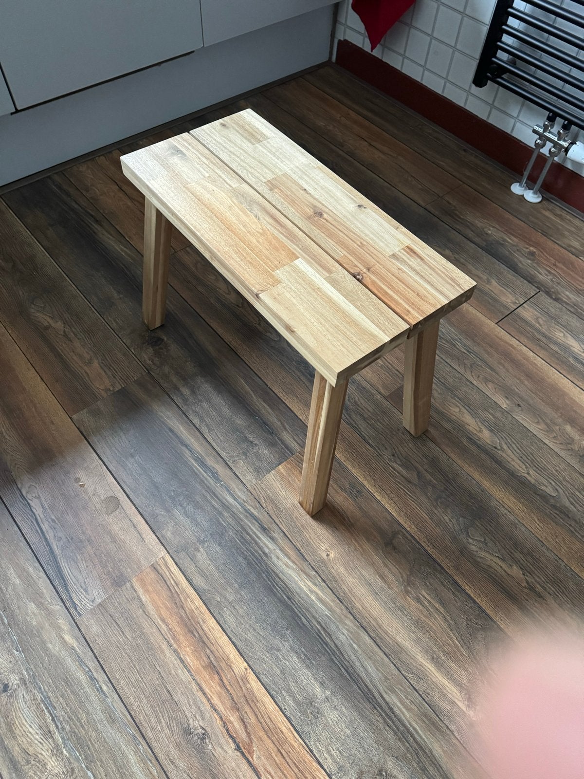 Massief houten bankje - Zo goed als nieuw, Ophalen, Zo goed als nieuw, Hout