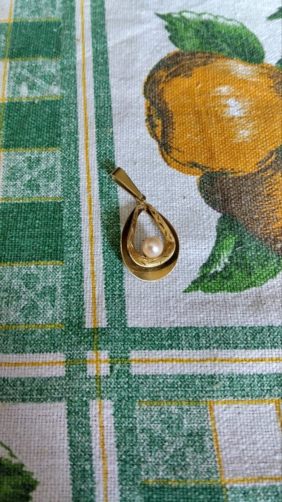 zeer mooie 14 karaat gouden hanger 585, Ophalen of Verzenden, Zo goed als nieuw, Goud, Met parel