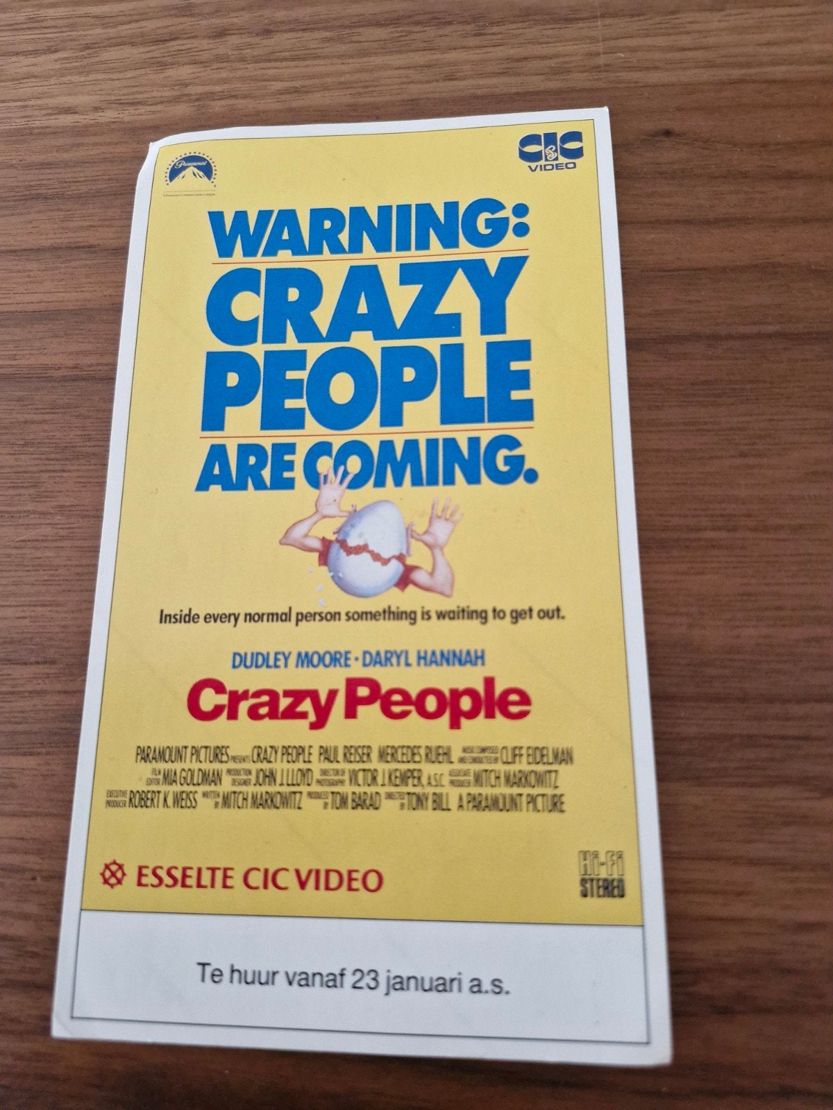 10517 Sticker Crazy People VHS - Komedie  Daryl Hannah, Ophalen of Verzenden, Gebruikt