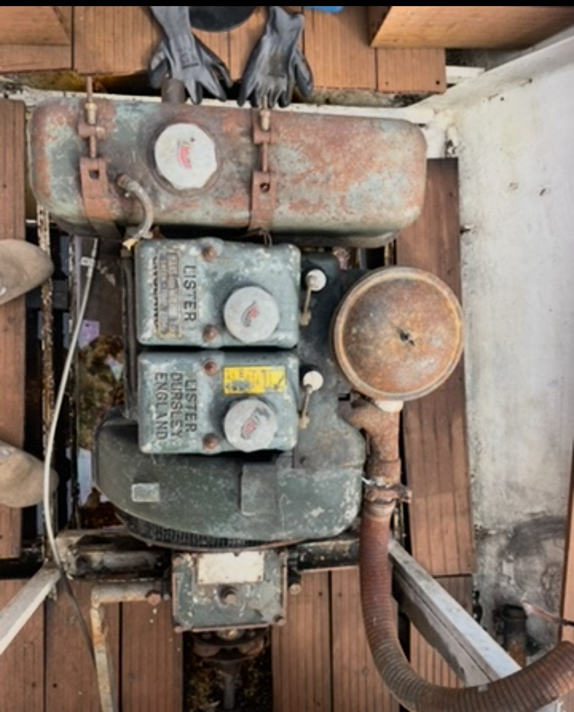 Lister air-cooled twin-cylinder boat engine SR2, Ophalen, Motor en Techniek, Zeilboot of Motorboot