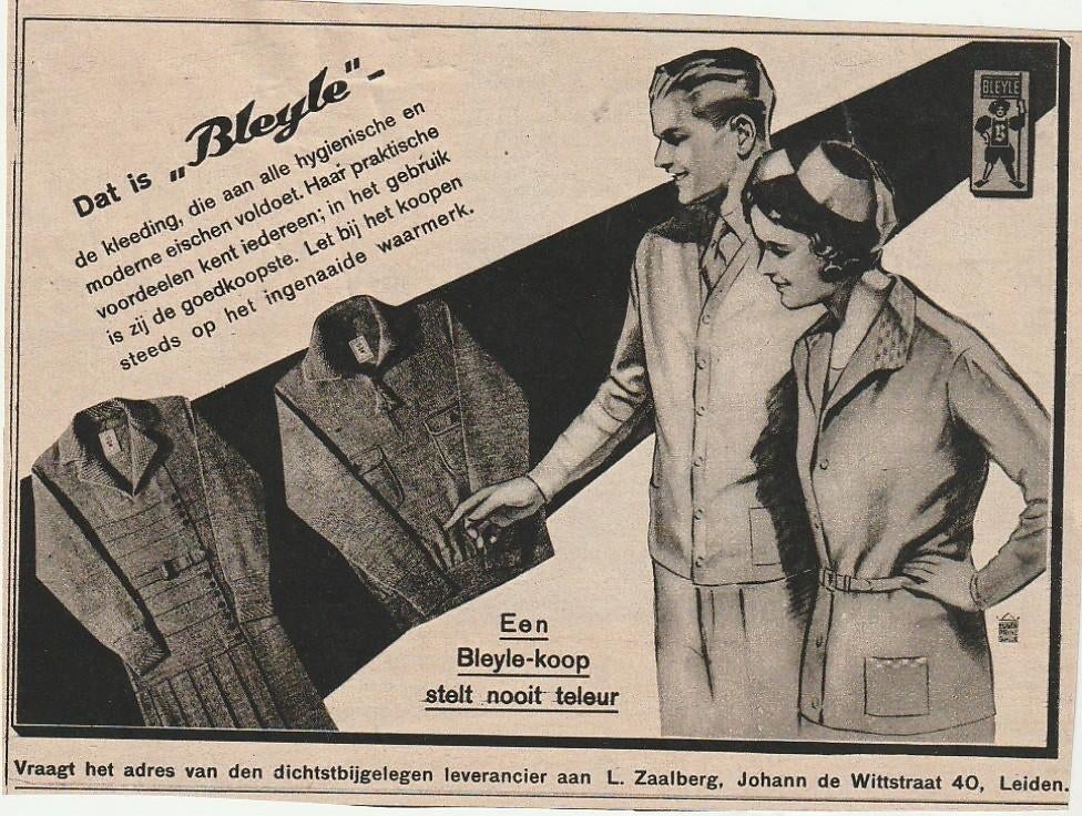 Retro reclame 1932 Bleyle damesmode herenmode Leiden, Verzenden, Overige typen