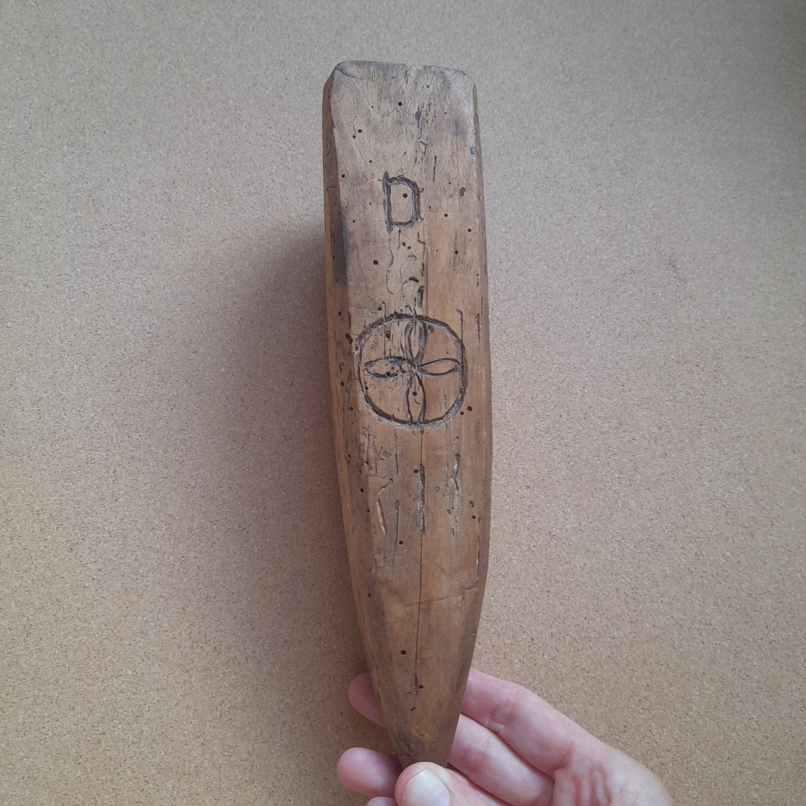 Antieke houten strekelkoker / wetsteenkoker / coffin, Ophalen of Verzenden
