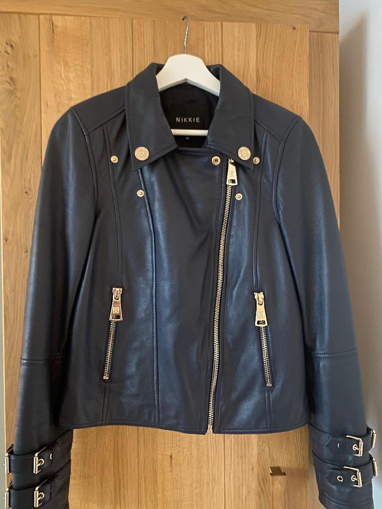 Leren jack dames blauw NIKKIE, Blauw, Ophalen of Verzenden, Zo goed als nieuw, Nikkie