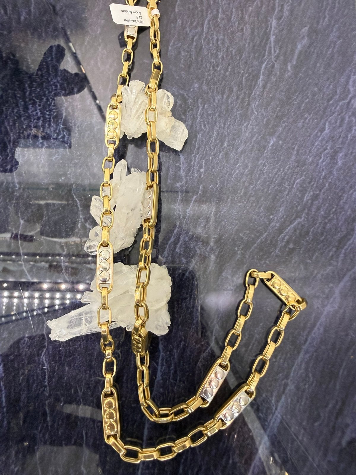 Prachtige 14k gouden monte carlo ketting 65 cm 6 mm, Sieraden, Tassen en Uiterlijk, Ophalen of Verzenden, Nieuw, Goud