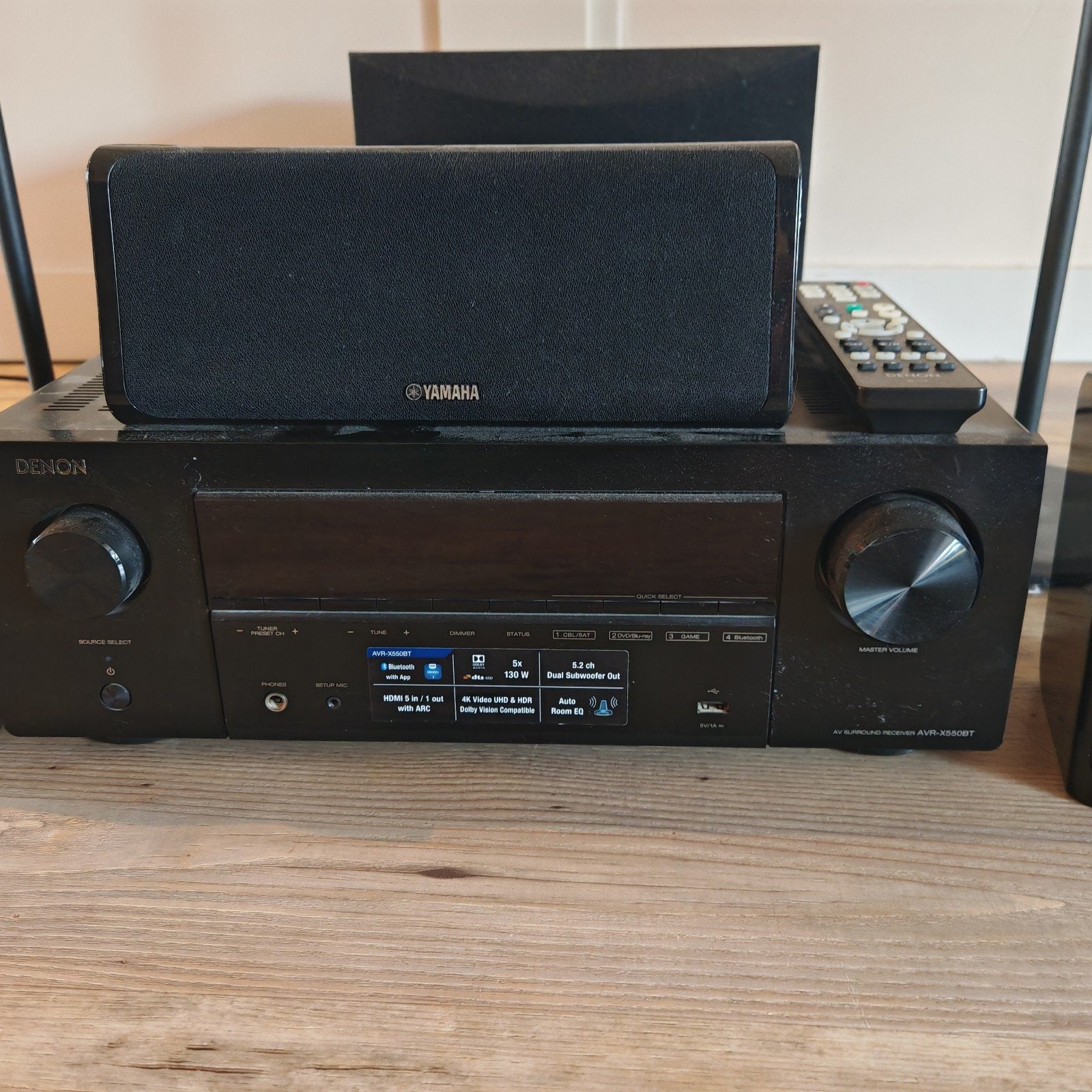 Denon AV-receiver met Yamaha 5.1 speakerset, Overige merken, Gebruikt, 70 watt of meer, Ophalen of Verzenden