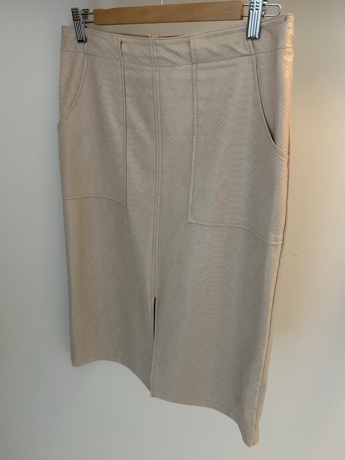 Reserved rok met slangenprint - Maat 40, Maat 38/40 (M), Beige, Ophalen of Verzenden, Gedragen
