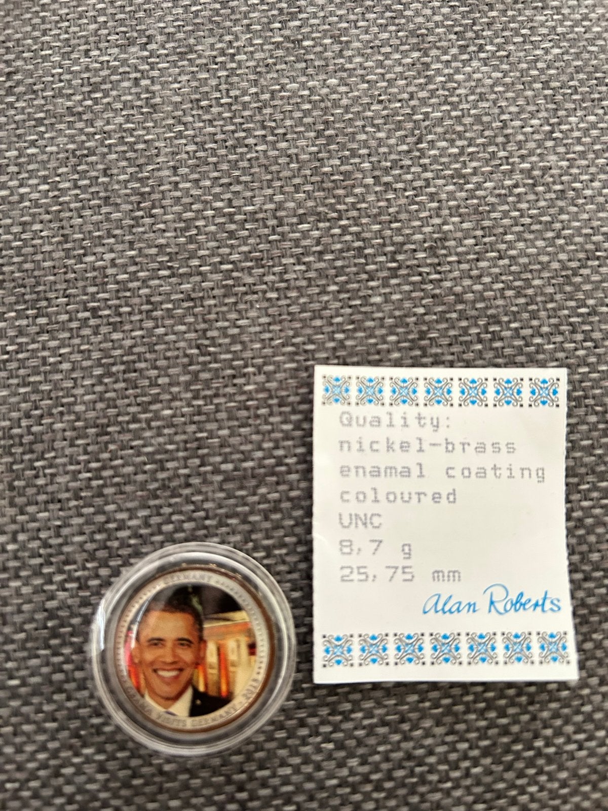 Verzamelmunt Obama 2 Euro - Alan Roberts, Ophalen of Verzenden, Overige typen