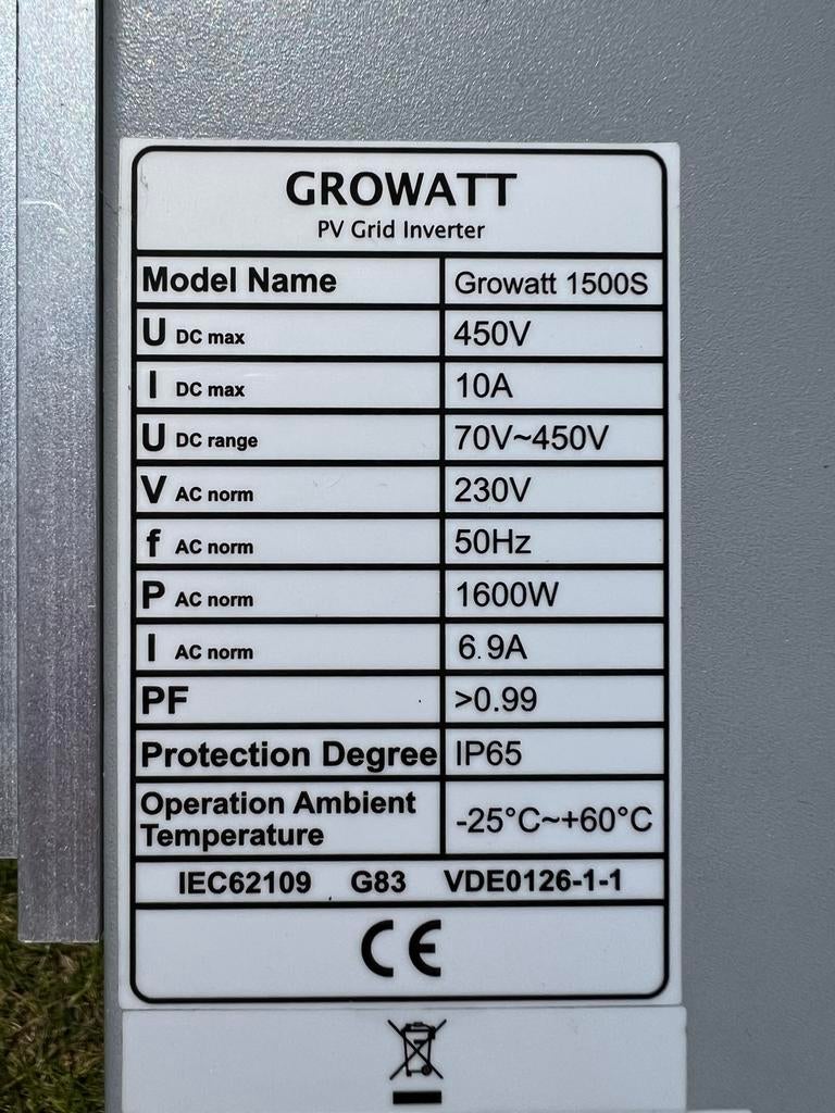 Growatt 1500S PV Grid Omvormer - Zonne-energie, Ophalen of Verzenden, Gebruikt