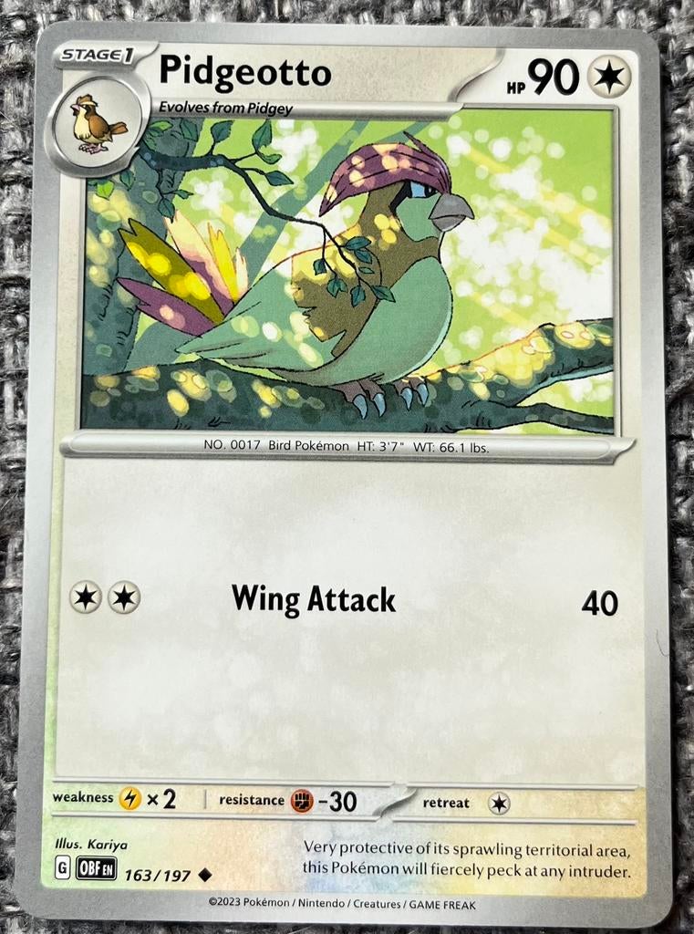 Pokémonkaart Pidgeotto (017) • Obsidian Flames (163/197), Verzenden, Nieuw, Losse kaart