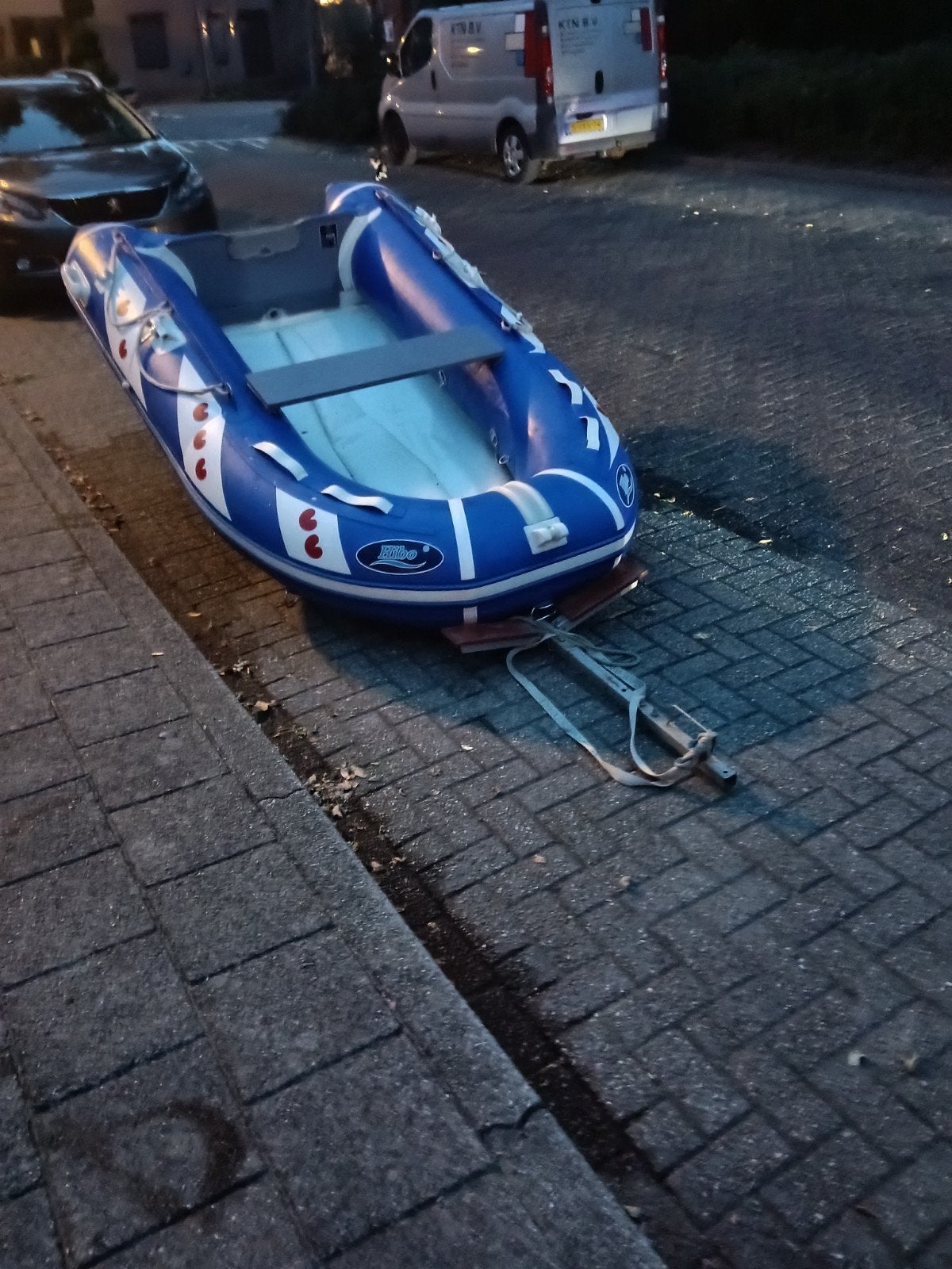 Foto 25 van rubberboot met moter / buitenboordmotor en trailer