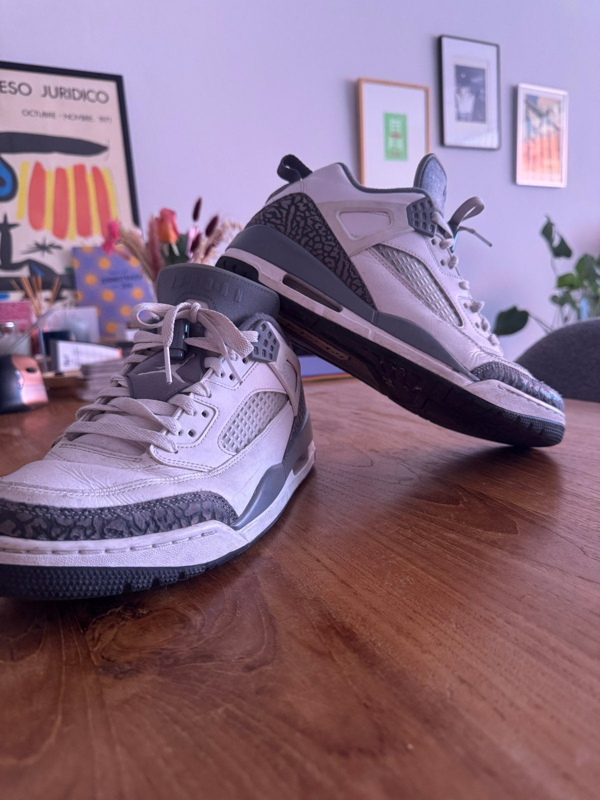 Nike Air Jordan Spizike Wit/Grijs Maat 43 + Originele Doos, Wit, Ophalen of Verzenden, Sneakers of Gympen, Gedragen