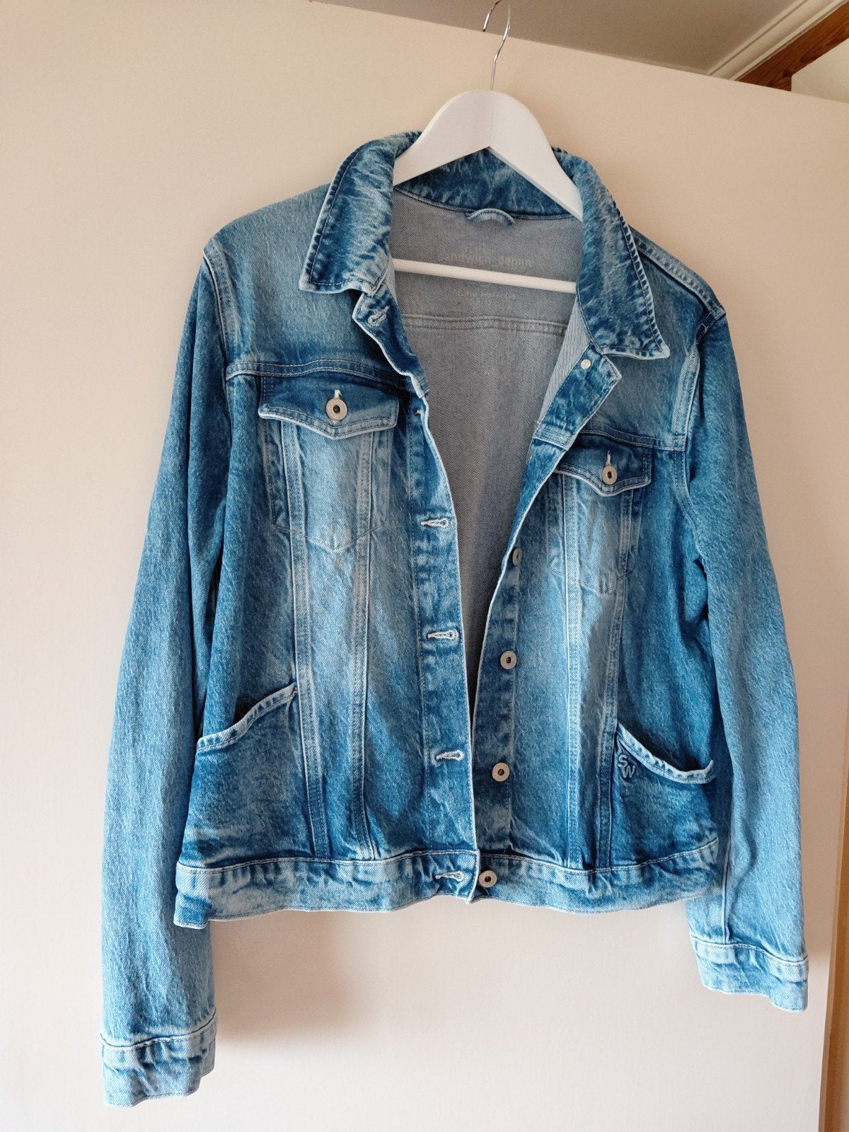 Te koop: Sandwich spijkerjas nieuw maat 44., Blauw, Maat 42/44 (L), Nieuw, Ophalen of Verzenden