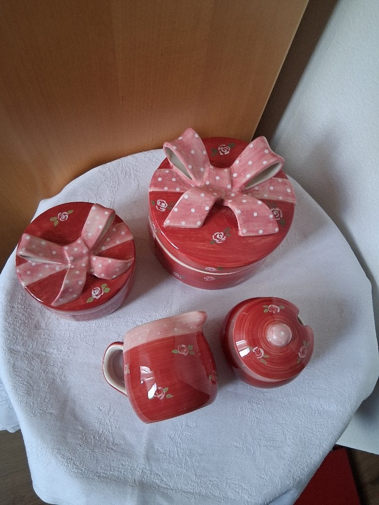 Froukjes servies items roze rood *eureka*, Overige typen, Ophalen of Verzenden, Zo goed als nieuw, Overige stijlen