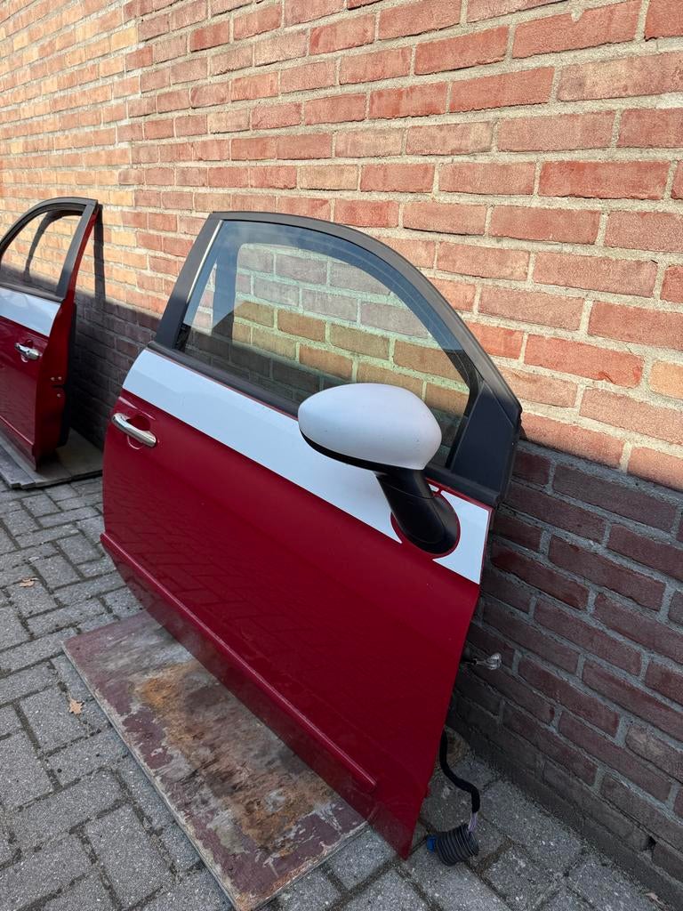 Fiat 500 portieren (312)  Rood/Wit, Ophalen, Gebruikt, Deur, Links