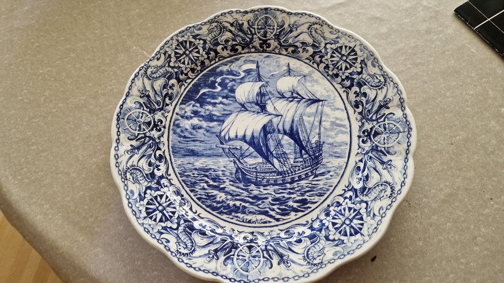 oude grote schotel wandbord boch freres delfts, Antiek en Kunst, Ophalen of Verzenden