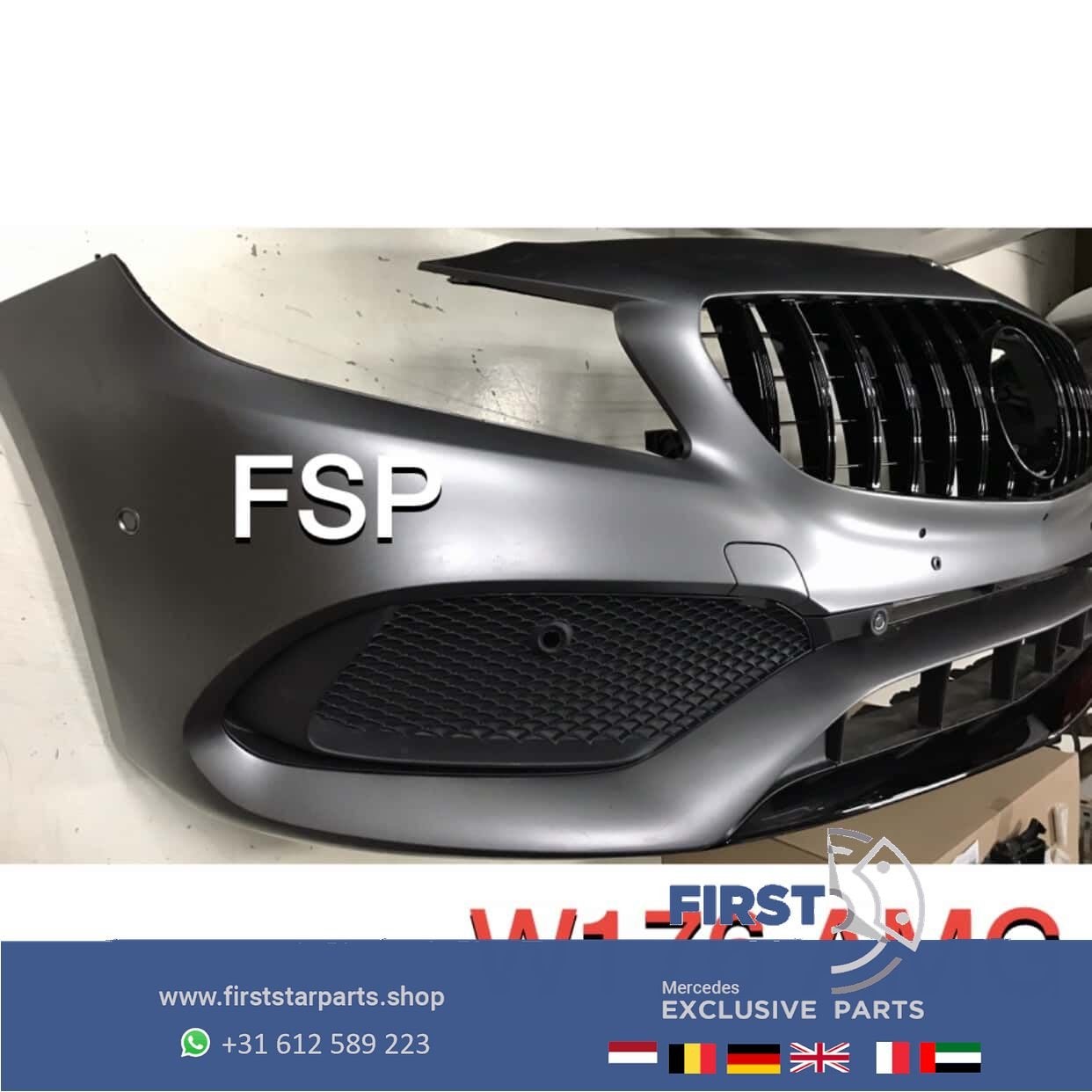 W176 Facelift AMG Voorbumper + Panamericana Gril COMPLEET Me, Auto-onderdelen, Carrosserie en Plaatwerk, -, Voor, -, Bumper