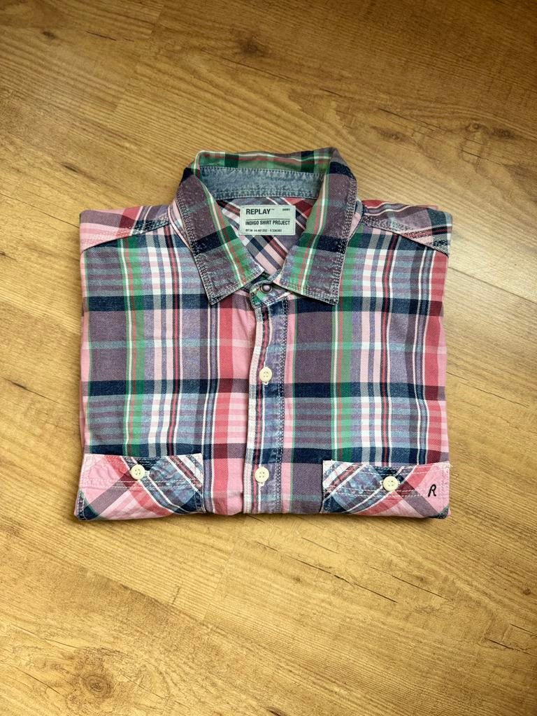 Replay overhemd ~ maat XL, Ophalen of Verzenden, Zo goed als nieuw, Overige kleuren, Halswijdte 43/44 (XL)