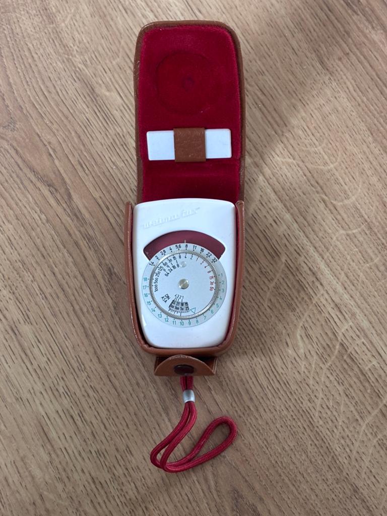 Vintage Belichtingsmeter met Leren Hoesje, Ophalen, Gebruikt