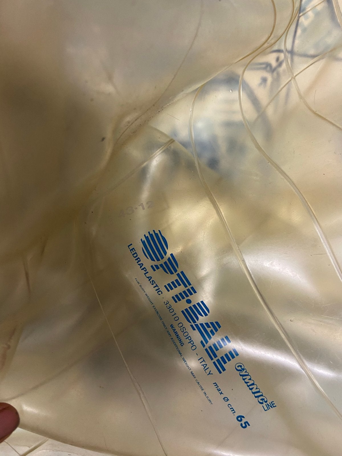 Fitnessbal Gymnic Ledraplastic 65 cm, Ophalen of Verzenden, Gebruikt, Buik, Fitnessbal