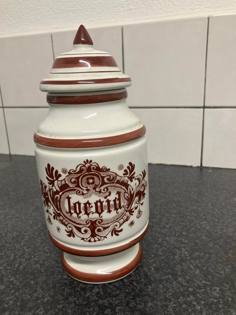 Vintage 't Delftsche Huys Voorraadpot - Loerolie - 23 cm, Ophalen of Verzenden