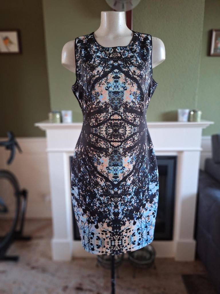 Hale Bob body cocon print jurk gevoerd L, Kleding | Dames, Jurken, Zwart, Maat 42/44 (L), Ophalen of Verzenden, Zo goed als nieuw