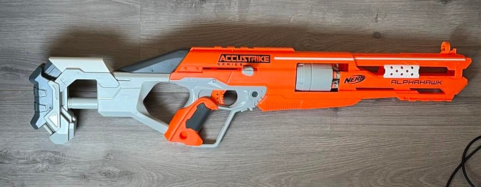Nerf N-strike elite accustrike alphahawk, Kinderen en Baby's, Speelgoed | Buiten | Actiespeelgoed, Ophalen, Zo goed als nieuw