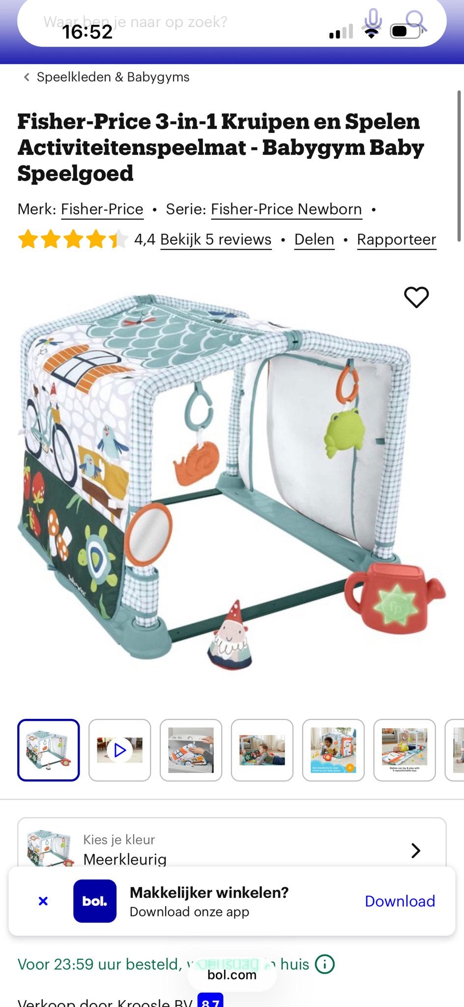 Fisher-Price 3-in-1 Kruipen en Spelen Activiteitenspeelmat, Ophalen, Nieuw