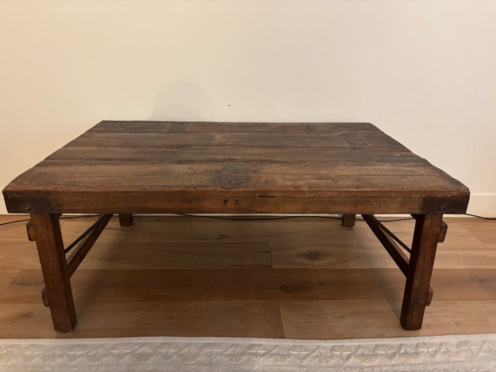 Antieke Indiase opvouwbare tafel, Huis en Inrichting, Ophalen, Gebruikt, 100 tot 150 cm, 50 tot 100 cm