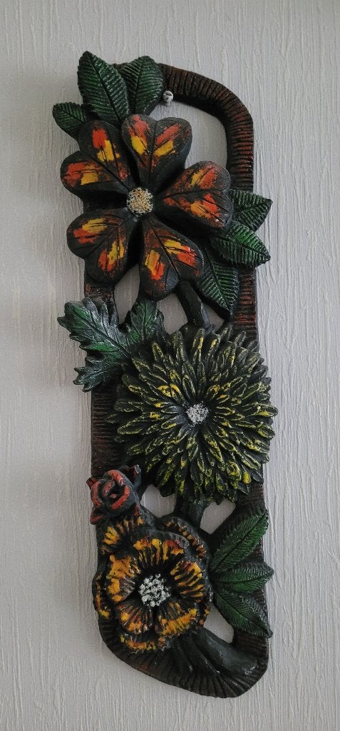 Keramiek wandbeeld bloemen - vintage, Antiek en Kunst, Antiek | Keramiek en Aardewerk, Ophalen