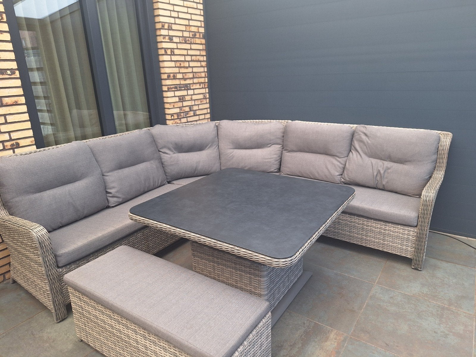 Lounge/ dining set, Tuin en Terras, Ophalen, Zo goed als nieuw, Wicker