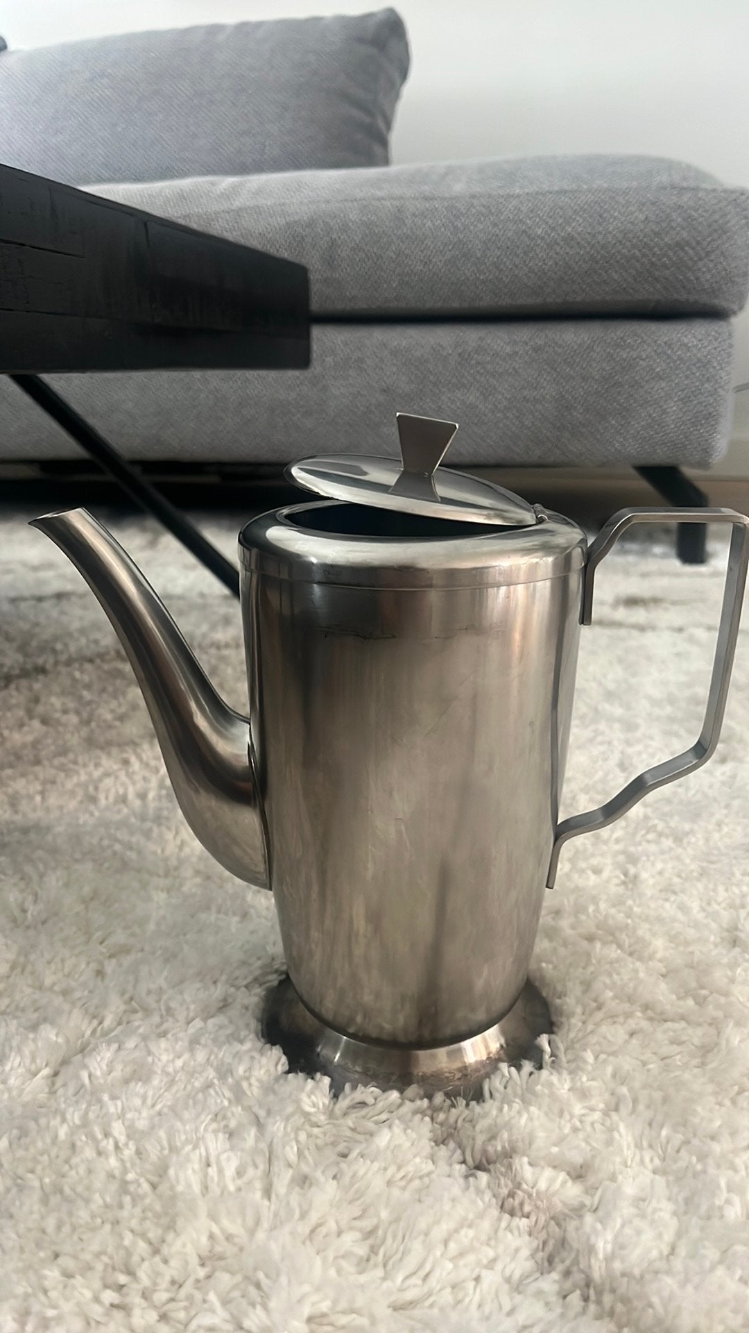 Gero Zilmeta koffiepot 1,5 liter RVS – vintage design, Zilver, Ophalen of Verzenden, Overige materialen, Overige merken