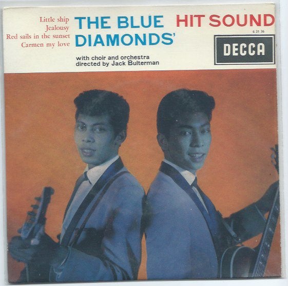 The Blue Diamonds- Hit Sounds EP, Cd's en Dvd's, Vinyl Singles, Gebruikt, Beschermende buitenhoes, Fotohoes, Originele persing