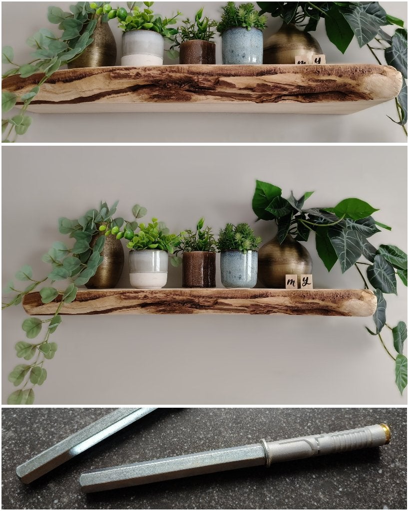 Zwevende massief houten wandplank kastanje schap 59cm #224, Houtatelier M.Y., Info@myhoutatelier.nl, Nieuw, Ophalen of Verzenden