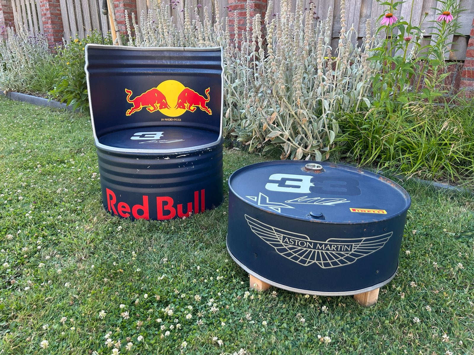 Red Bull Racing F1 Team Max olievat stoel en tafel set AKTIE, Ophalen, Gebruikt