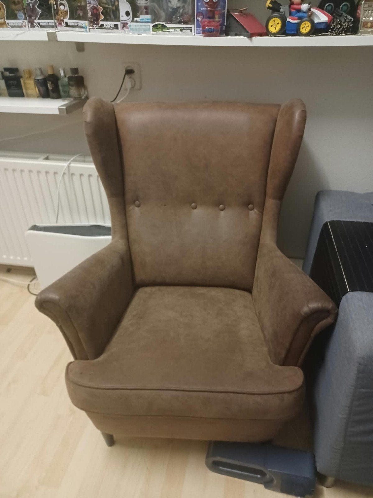 IKEA Strandmon Fauteuil - Bruin, Huis en Inrichting, Fauteuils, Ophalen, Gebruikt, 75 tot 100 cm, Klassiek, Modern, Scandinavisch