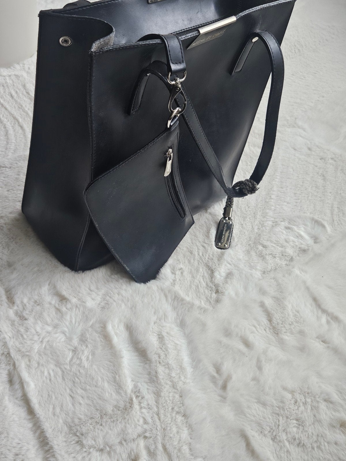 leren tas, Ophalen of Verzenden, Gebruikt, Zwart, Handtas