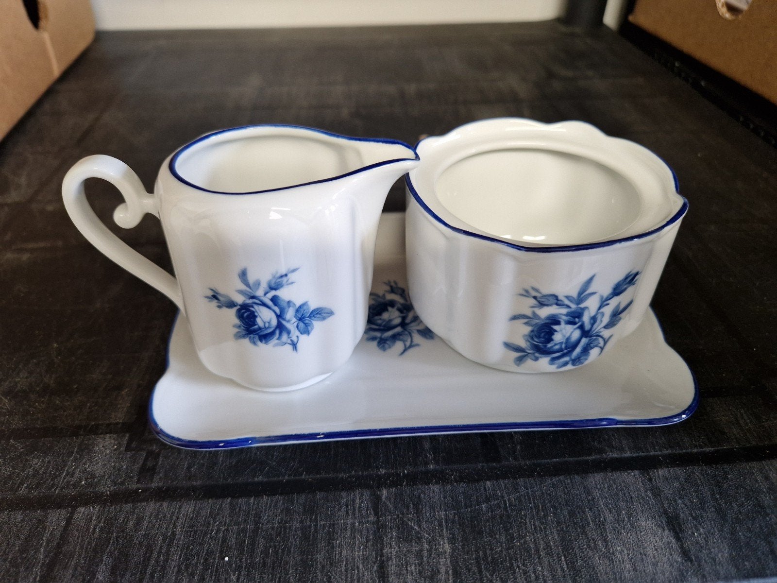 Seltmann Weiden Bavaria Roomstel Blauwe Roosjes, Ophalen of Verzenden