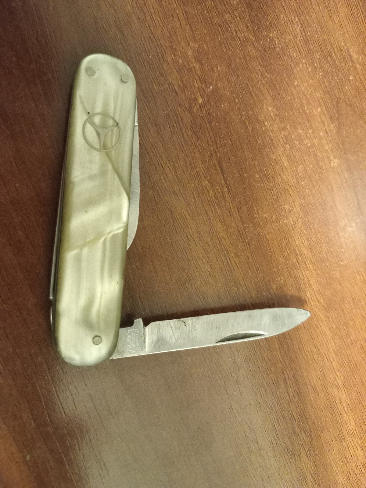 Vintage mercedes zakmes met parelmoer handvat Solingen, Ophalen of Verzenden