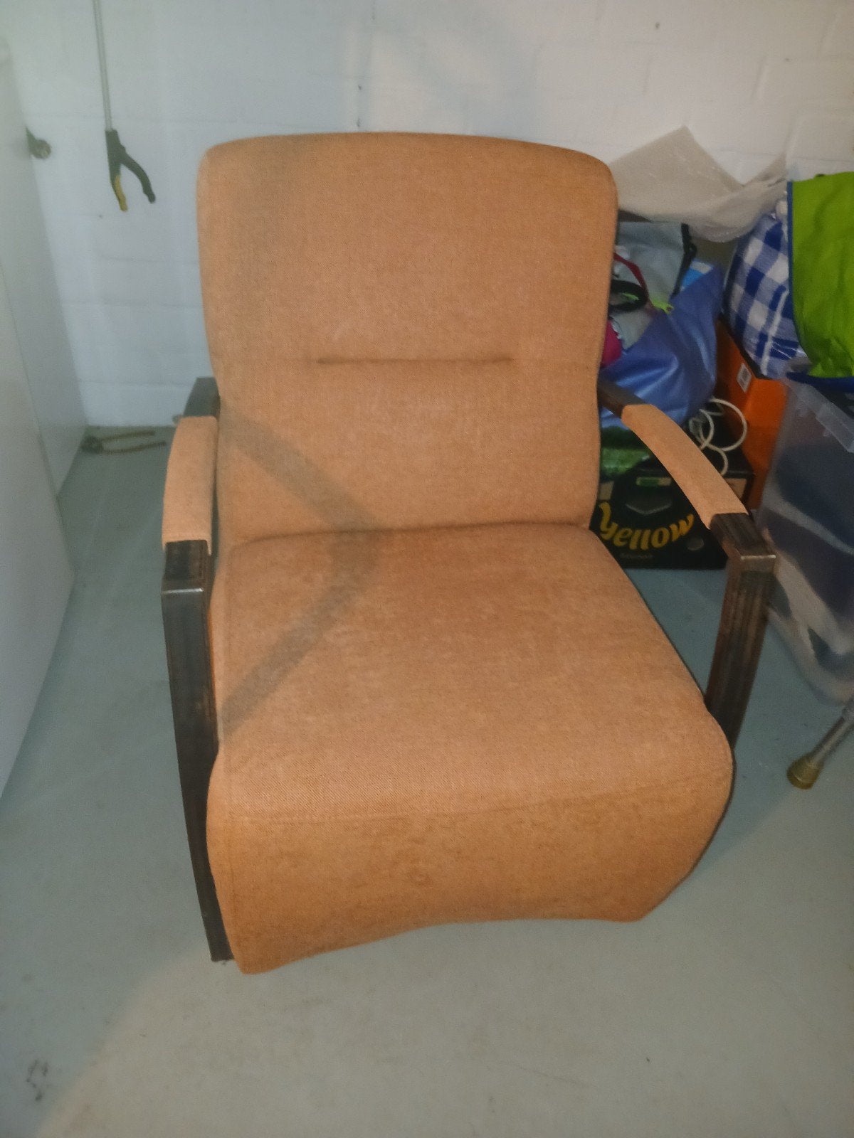 leuke roest oranje fauteuil, Ophalen, Zo goed als nieuw, Stof, Modern